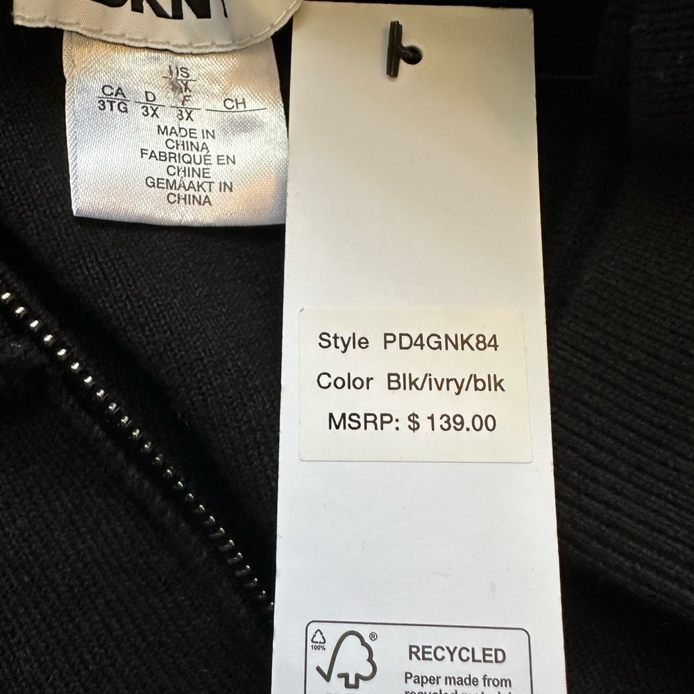 🆕DKNY Black/White Sweater Dress - Picture 16 of 17
